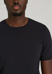 The Essential Slim Fit Crewneck Tee for Tall Men in Black