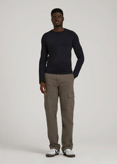 The Essential Slim Fit Long Sleeve Tee for Tall Men in Black