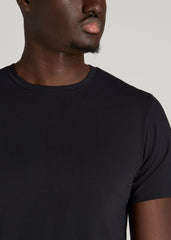 The Essential Modern Fit Crewneck Tee for Tall Men in Black