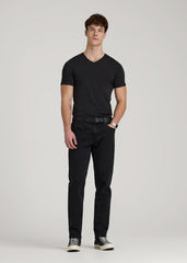 The Essential Slim Fit V-Neck Tee for Tall Men in Black