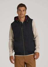 LJ&S Flannel-Lined Canvas Work Vest for Tall Men in Black