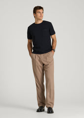 Terry Cotton Pocket Tee for Tall Men in Black