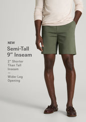 Stretch Commuter Chino Short for Tall Men in Olive