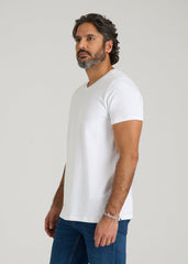 The Essential Modern Fit V-Neck Tee for Tall Men in White