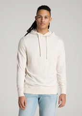 Sunwashed Slub Pullover Hoodie for Tall Men in Heathered Oatmeal