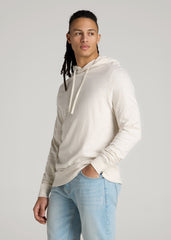 Sunwashed Slub Pullover Hoodie for Tall Men in Heathered Oatmeal