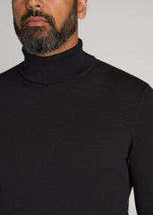 Turtleneck Sweater for Tall Men in Black