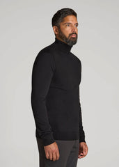Turtleneck Sweater for Tall Men in Black