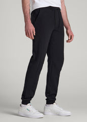Tech Motion Fleece Joggers for Tall Men in Black
