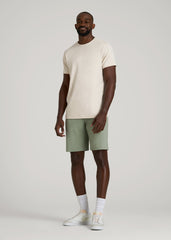 Weekender Stretch Lounge Shorts for Tall Men in Dark Seagrass Mix