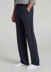 Open-Bottom Pajama Pants for Tall Men in Evening Blue