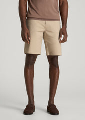 Stretch Commuter Chino Short for Tall Men in Warm Taupe