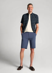 Premium Hybrid Shorts for Tall Men in Smoky Blue