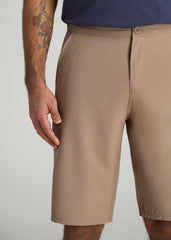 Hybrid Shorts for Tall Men in Dark Sand