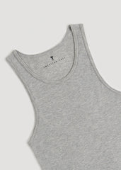 Ribbed Undershirt Tank Top for Tall Men in Grey Mix