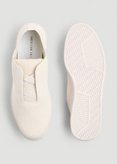 Lightweight Knit Sneakers for Tall Men in White Sand