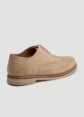 Suede Wingtip Oxfords for Tall Men in Beige