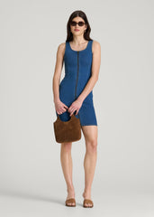 Short Denim Tank Dress for Tall Women in New Colorado Blue