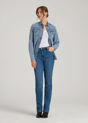 Western Denim Shirt for Tall Women in Heritage Faded