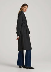 Relaxed Trench Coat for Tall Women in Black
