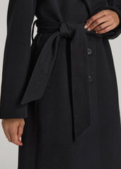 Wool Coat for Tall Women in Black