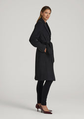 Wool Coat for Tall Women in Black