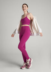 Racerback Sports Bra for Tall Women in Pink Orchid