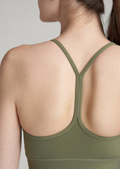 Racerback Sports Bra for Tall Women in Olive