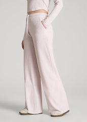 Mid Rise Waffle Wide Leg Pant for Tall Women in Grey Lilac
