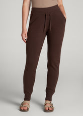 Knit Lounge Joggers for Tall Women in Chocolate