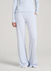 Women's Ribbed Flare Lounge Pants for Tall Women in Bluebird Mix