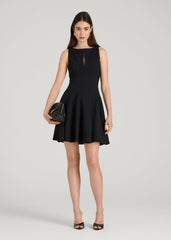 Soft Flex Ponte Mini Babydoll Dress for Tall Women in Black