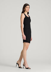 Short Denim Tank Dress for Tall Women in Optimum Black