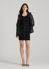 Short Denim Tank Dress for Tall Women in Optimum Black