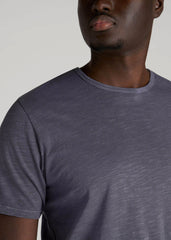REGULAR-FIT Slub Tee for Tall Men in Grey Blue