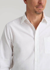 Washed Oxford Shirt for Tall Men in White