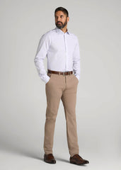 Oskar Easy Care Dress Shirt for Tall Men in Iris Mini Check