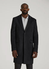 Wool Coat for Tall Men in Black