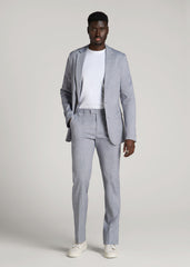 Stretch Linen Dress Pants for Tall Men in Navy Linen