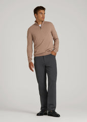 Soft Flex Ponte Pants for Tall Men in Dark Charcoal Heather