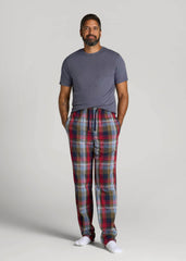 Woven Pajama Pants for Tall Men in Blue & Green Plaid