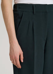 Wide Leg Pleated Dress Pants 2.0 for Tall Women in Midnight Green
