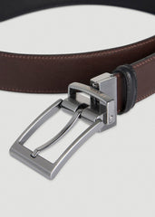 Reversible Leather Belt for Tall Men in Black/Brown