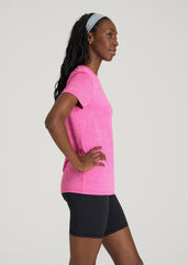 Short Sleeve Crewneck Tee for Tall Women in Magenta Mix