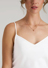 Satin Cami for Tall Women in White