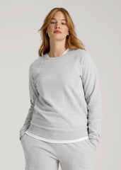 Wearever French Terry Crewneck Sweatshirt for Tall Women in Grey Mix
