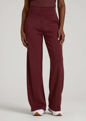 Soft Motion Wide Leg Ultra High Rise Pant for Tall Women in Tawny Port
