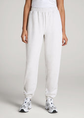 Wearever Oversized French Terry Joggers for Tall Women in Heather Cloud White