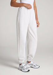 Wearever Oversized French Terry Joggers for Tall Women in Heather Cloud White