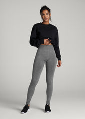 Seamless Leggings for Tall Women in Black & Grey Heather